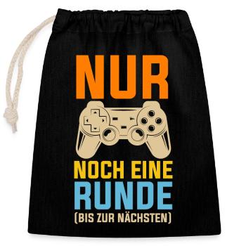 Zocker Zocken Gamer - Verschließbarer Geschenkbeutel aus Baumwolle (25x30cm) - Schwarz - Vorne