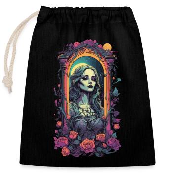 Viktorianische Gothic Aesthetic Retro Girl - Verschließbarer Geschenkbeutel aus Baumwolle (25x30cm) - Schwarz - Vorne