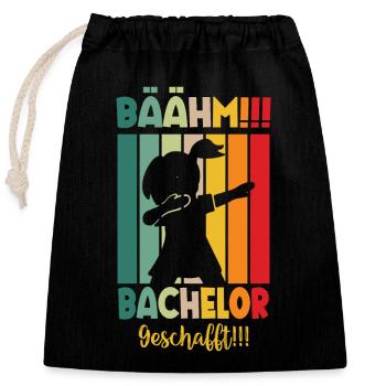 Bachelor Geschafft 2024 Hochschulabsolventin Uni - Verschließbarer Geschenkbeutel aus Baumwolle (25x30cm) - Schwarz - Vorne