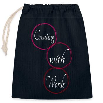 present creative expression innovative ideas - Verschließbarer Geschenkbeutel aus Baumwolle (25x30cm) - Navy - Vorne