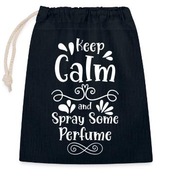 Collecteur de bouteilles de parfum - Sac cadeau en coton avec cordon (25 x 30 cm) - bleu marine - Devant