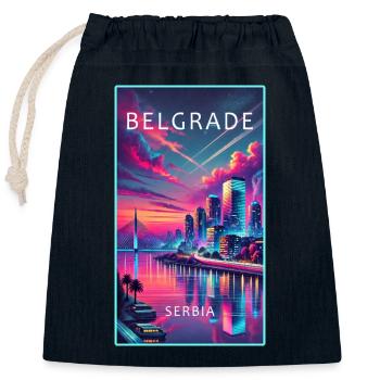 Belgrad Serbien Stadt Design - Verschließbarer Geschenkbeutel aus Baumwolle (25x30cm) - Navy - Vorne
