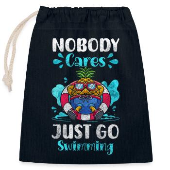 Pool Schwimmbecken Hobby Schwimmsport - Verschließbarer Geschenkbeutel aus Baumwolle (25x30cm) - Navy - Vorne