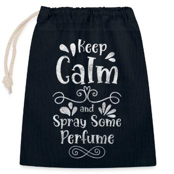 Parfumeur Beauté Odeur - Sac cadeau en coton avec cordon (25 x 30 cm) - bleu marine - Devant