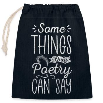Poésie Auteur Textes Poète - Sac cadeau en coton avec cordon (25 x 30 cm) - bleu marine - Devant