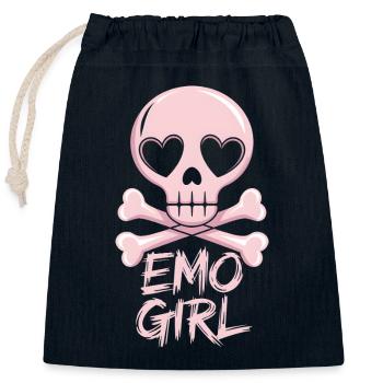 Emo Girl! - Verschließbarer Geschenkbeutel aus Baumwolle (25x30cm) - Navy - Vorne