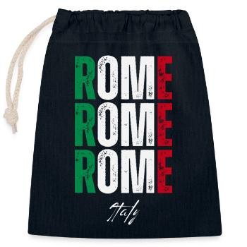 Rom Italien, ich liebe Rom - Verschließbarer Geschenkbeutel aus Baumwolle (25x30cm) - Navy - Vorne