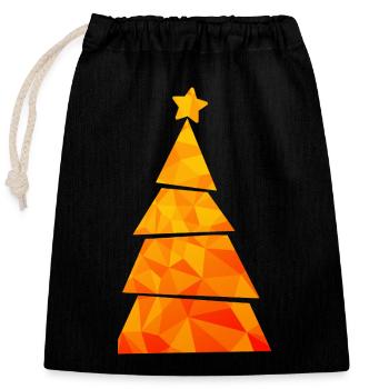 Christmas Tree - Weihnachtsbaum - Weihnachten - Verschließbarer Geschenkbeutel aus Baumwolle (25x30cm) - Schwarz - Vorne