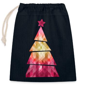 Christmas Tree - Weihnachtsbaum - Weihnachten - Verschließbarer Geschenkbeutel aus Baumwolle (25x30cm) - Navy - Vorne