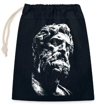 Stoizismus Pur – Antikes Philosophen-Porträt - Verschließbarer Geschenkbeutel aus Baumwolle (25x30cm) - Navy - Vorne