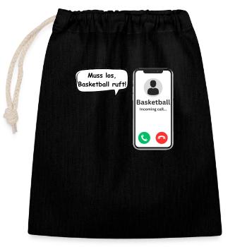 Basketball Calls - Sports Saying - ApriNoeScor - Closable cotton gift bag (25x30cm) - black - Front