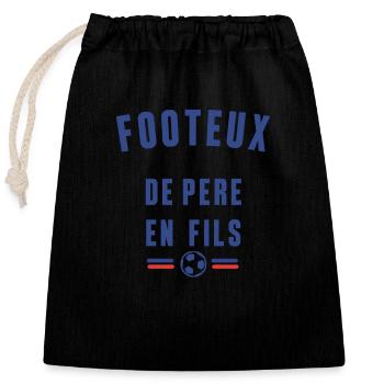 Footeux de père en fils - Sac cadeau en coton avec cordon (25 x 30 cm) - noir - Devant