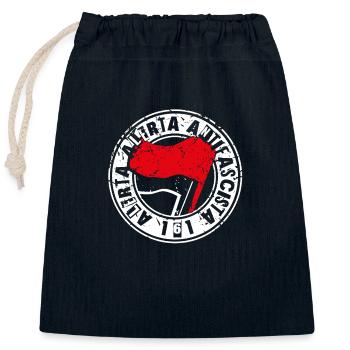 Alerta Alerta Antifascista161 Antifa - Verschließbarer Geschenkbeutel aus Baumwolle (25x30cm) - Navy - Vorne