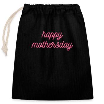 happy mothersday // Muttertag - Verschließbarer Geschenkbeutel aus Baumwolle (25x30cm) - Schwarz - Vorne