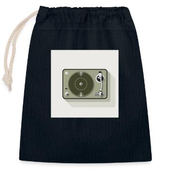 Plattenspieler - Verschließbarer Geschenkbeutel aus Baumwolle (25x30cm) - Navy - Vorne