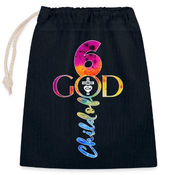 CHURCH CHRISTIANS 6 YEARS JESUS 6TH BIRTHDAY - Closable cotton gift bag (25x30cm) - navy - Front