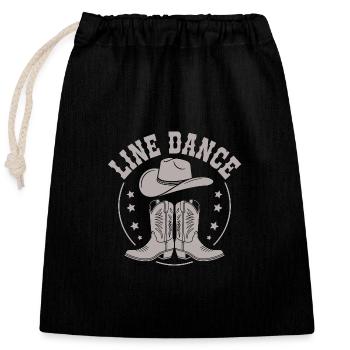 La danse en ligne est mon passe-temps. Design de danse en ligne cool - Sac cadeau en coton avec cordon (25 x 30 cm) - noir - Devant