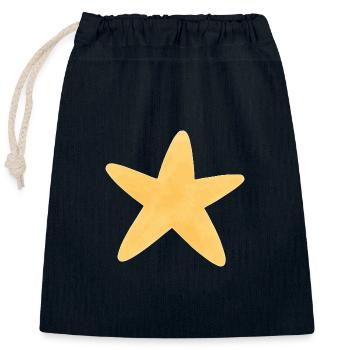 Étoile dorée à l’aquarelle - Sac cadeau en coton avec cordon (25 x 30 cm) - bleu marine - Devant