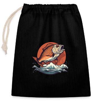 Édition Angler - Sac cadeau en coton avec cordon (25 x 30 cm) - noir - Devant