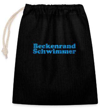 Beckenrandschwimmer, lustiges Geschenk, Schwimmbad - Verschließbarer Geschenkbeutel aus Baumwolle (25x30cm) - Schwarz - Vorne