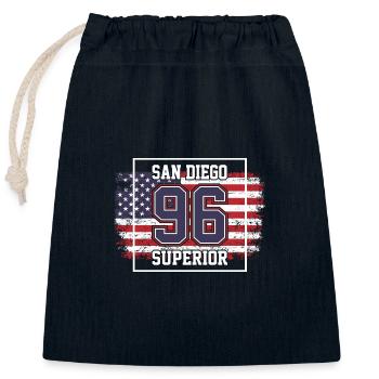 San Diego - Verschließbarer Geschenkbeutel aus Baumwolle (25x30cm) - Navy - Vorne