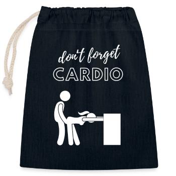 Dont forget Cardio - Verschließbarer Geschenkbeutel aus Baumwolle (25x30cm) - Navy - Vorne