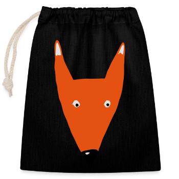 Fox Head Mam - Verschließbarer Geschenkbeutel aus Baumwolle (25x30cm) - Schwarz - Vorne