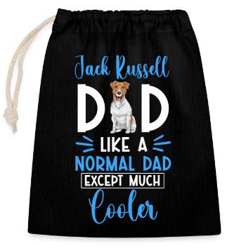 Jack Russell Terrier - Sac cadeau en coton avec cordon (25 x 30 cm) - noir - Devant