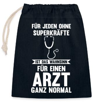 Mediziner Rettungssanitäter Notarzt Arzt - Verschließbarer Geschenkbeutel aus Baumwolle (25x30cm) - Navy - Vorne
