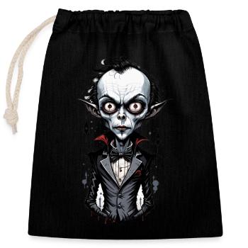 un vampire à grosse tête 8 - Sac cadeau en coton avec cordon (25 x 30 cm) - noir - Devant