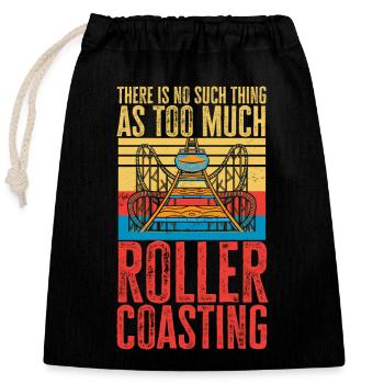 Roller Coaster Roller Coaster Amusement Park - Closable cotton gift bag (25x30cm) - black - Front