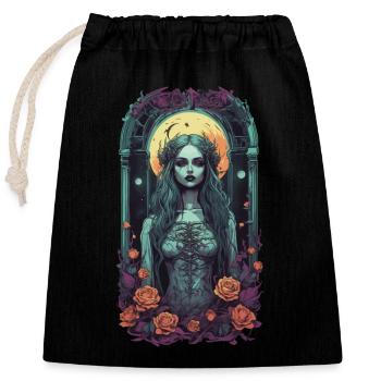 Occulte Vintage Goth Girl sombre esthétique - Sac cadeau en coton avec cordon (25 x 30 cm) - noir - Devant