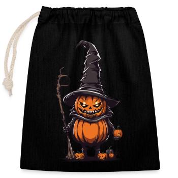 Funny Halloween Pumpkin Witches Monster - Closable cotton gift bag (25x30cm) - black - Front