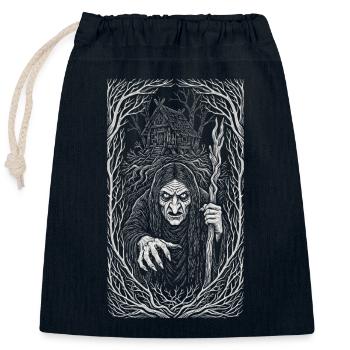 Baba Yaga Dunkle Slawische Hexenkunst - Verschließbarer Geschenkbeutel aus Baumwolle (25x30cm) - Navy - Vorne