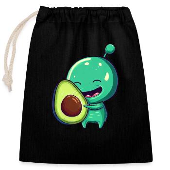 Green Alien Avocado: Fusion exotique - Sac cadeau en coton avec cordon (25 x 30 cm) - noir - Devant