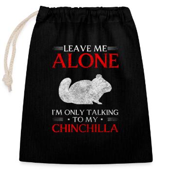 Chinchilla Nagetier Südamerika Niedlich - Verschließbarer Geschenkbeutel aus Baumwolle (25x30cm) - Schwarz - Vorne