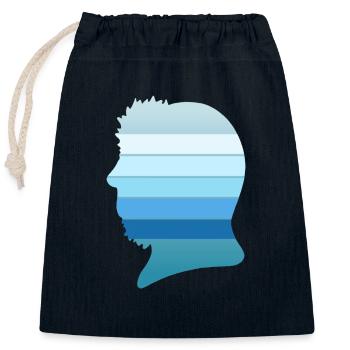 Background profile N°4 - Closable cotton gift bag (25x30cm) - navy - Front