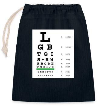 LGBTQIA+ eye chart - Closable cotton gift bag (25x30cm) - navy - Front