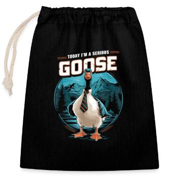 Aujourd’hui, je suis une oie sérieuse, idiote, drôle - Sac cadeau en coton avec cordon (25 x 30 cm) - noir - Devant