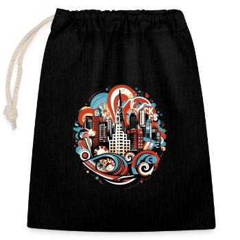 Tag graffiti original à la mode l’élégance du jour - Sac cadeau en coton avec cordon (25 x 30 cm) - noir - Devant