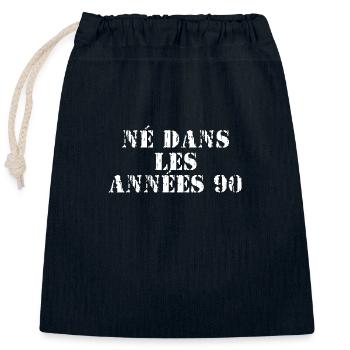 NÉ DANS LES ANNÉES 90 - Sac cadeau en coton avec cordon (25 x 30 cm) - bleu marine - Devant