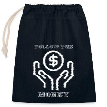 Follow The Money Graphic - Closable cotton gift bag (25x30cm) - navy - Front