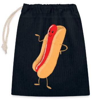 süßer menschlicher hot dog - Verschließbarer Geschenkbeutel aus Baumwolle (25x30cm) - Navy - Vorne