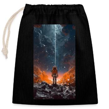 Dans le vide - Sac cadeau en coton avec cordon (25 x 30 cm) - noir - Devant