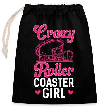Roller Coaster Roller Coaster Amusement Park - Closable cotton gift bag (25x30cm) - black - Front