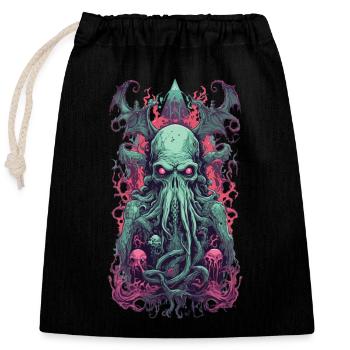 Gothic Demon Underworld Halloween Tentacle Monster - Closable cotton gift bag (25x30cm) - black - Front