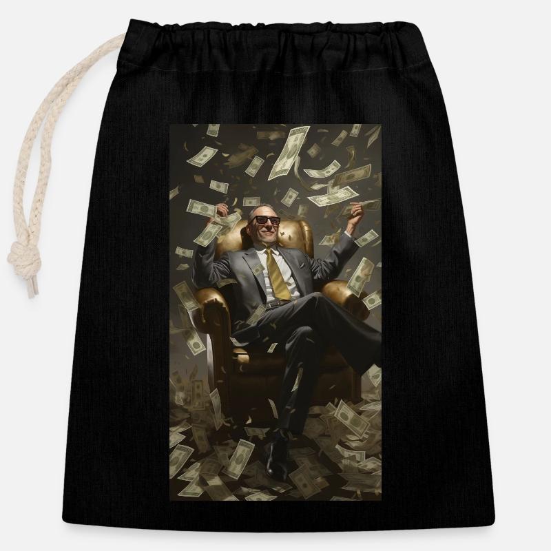 Chef - Verschließbarer Geschenkbeutel aus Baumwolle (25x30cm) - Schwarz