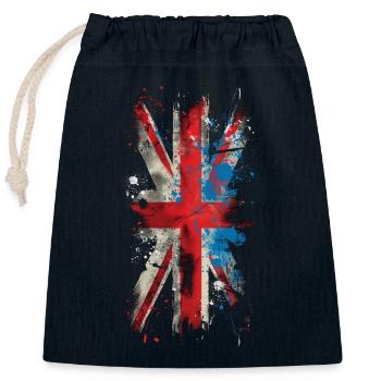 Grunge Union Jack - Verschließbarer Geschenkbeutel aus Baumwolle (25x30cm) - Navy - Vorne