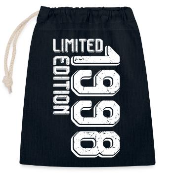 Limited Edition Block Glyphs - Closable cotton gift bag (25x30cm) - navy - Front