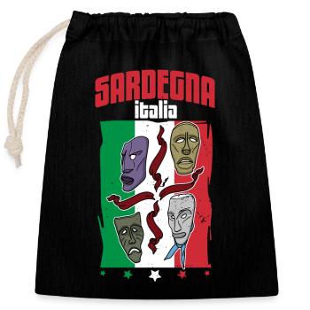 Italien Sardinien Insel Sardegna Urlaub Meer - Verschließbarer Geschenkbeutel aus Baumwolle (25x30cm) - Schwarz - Vorne